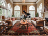 8' 11''x11' 5'' Rose Midnight Blue   Ivory Color Hand Knotted Persian 100% Wool Traditional Oriental Rug